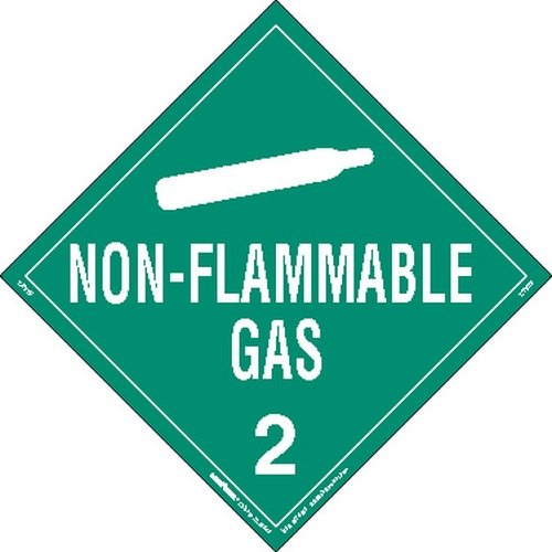 Labelmaster Z-PSR3 Non-Flammable Gas Hazmat Placard, Worded, Removable Vinyl (Pack of 25)