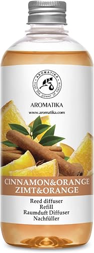 Canela - Recambio de difusor de naranja de 17 onzas líquidas - Intensivo - Fragancia fresca y duradera - Bueno para aromaterapia - SPA - Aroma