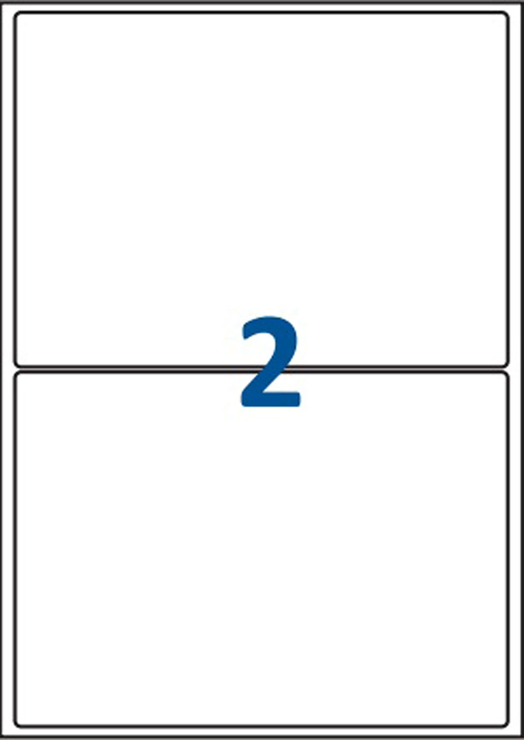 Jeco - Lot de 500 planches de 2 étiquettes autocollantes multi-usages 199,6 x 143,5 mm (compatibles L7168), soit 1000 étiquettes personnalisables et imprimables