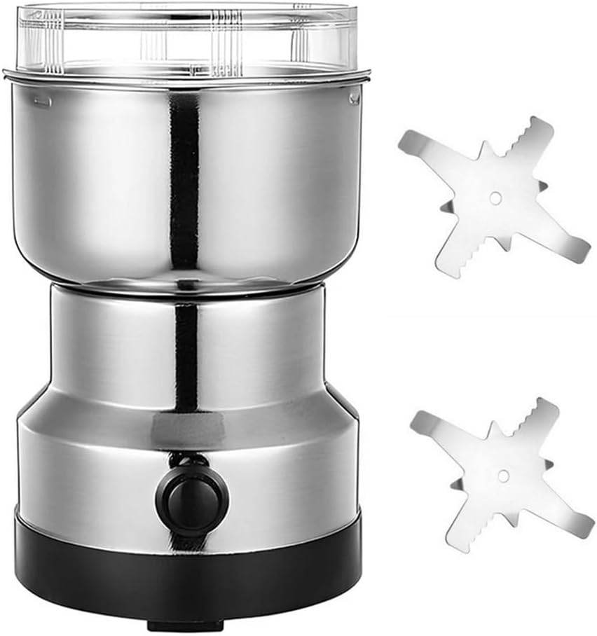 Portable Electric Grinder for Baby Food Coffee Beans Spices Pepper Stainless Steel Ultra Fine Grinding Home Kitchen Grinding Tool(150W)