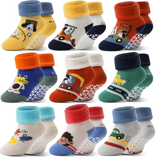 Toddlers Kids Grips Socks Warm Thermal Winter Thick Anti Slip Non...