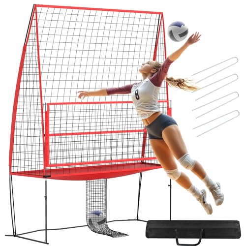 バレーボール練習ネットトレーニング器具 高さ調節可能 野球バッティングトレーニング機器 屋外 屋内 ポータブル サーブ スパイク セット練習用 裏庭やジム用 ビーチバレー対応 競技用 学校用 家庭用 強化ベース付 収納袋付属