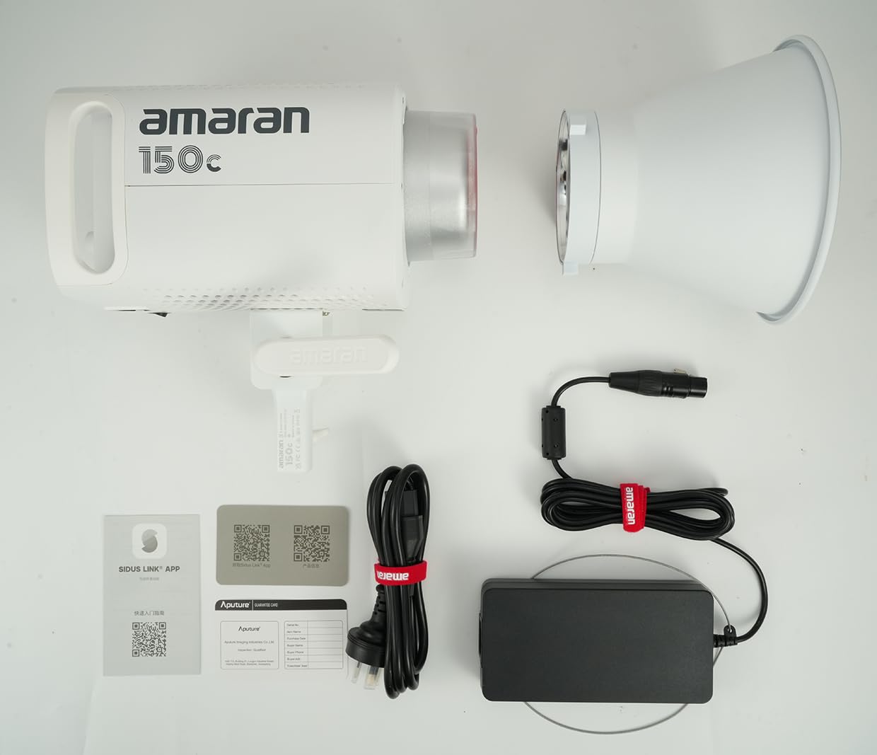 Aputure Amaran 150c Video Light, RGBWW 150W, 2,500K to 7,500K CCT with GSM Adjustment, 15,610 Lux @ 1m with Hyperelectric Reflector, App Control (White)