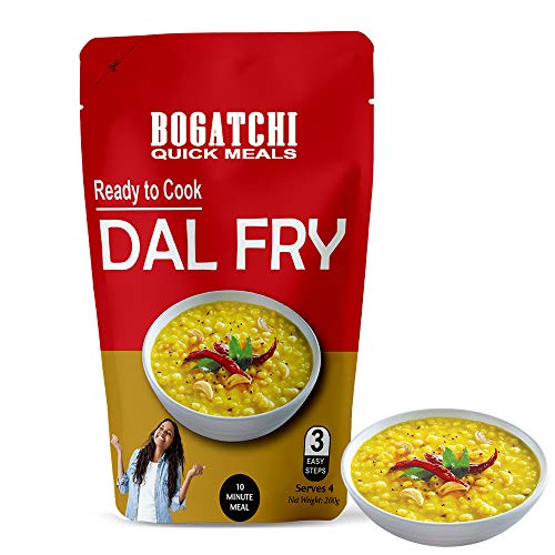 Image of BOGATCHI Quick Meals - Ready to Cook Authentic DAL Fry - 200 g , Ready to Eat Meal, Delicious and Tasty Instant Meal, 100% Natural Ingredients, No Preservatives, No Artificial Flavours & Colours