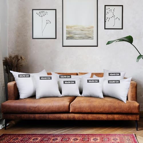 Utopia Bedding Poduszka Wypełnienie (Zestaw 4), 43 x 43 cm Wkładki do Poduszek, Wypełniacz do Poduszek z Włókna Hollowfibre (Biały)