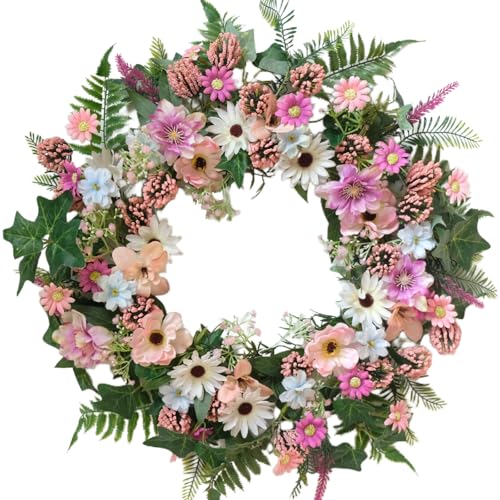 60% Off TEMPUS Spring Daisy Wreath – 22 Inch Decor - Image 2