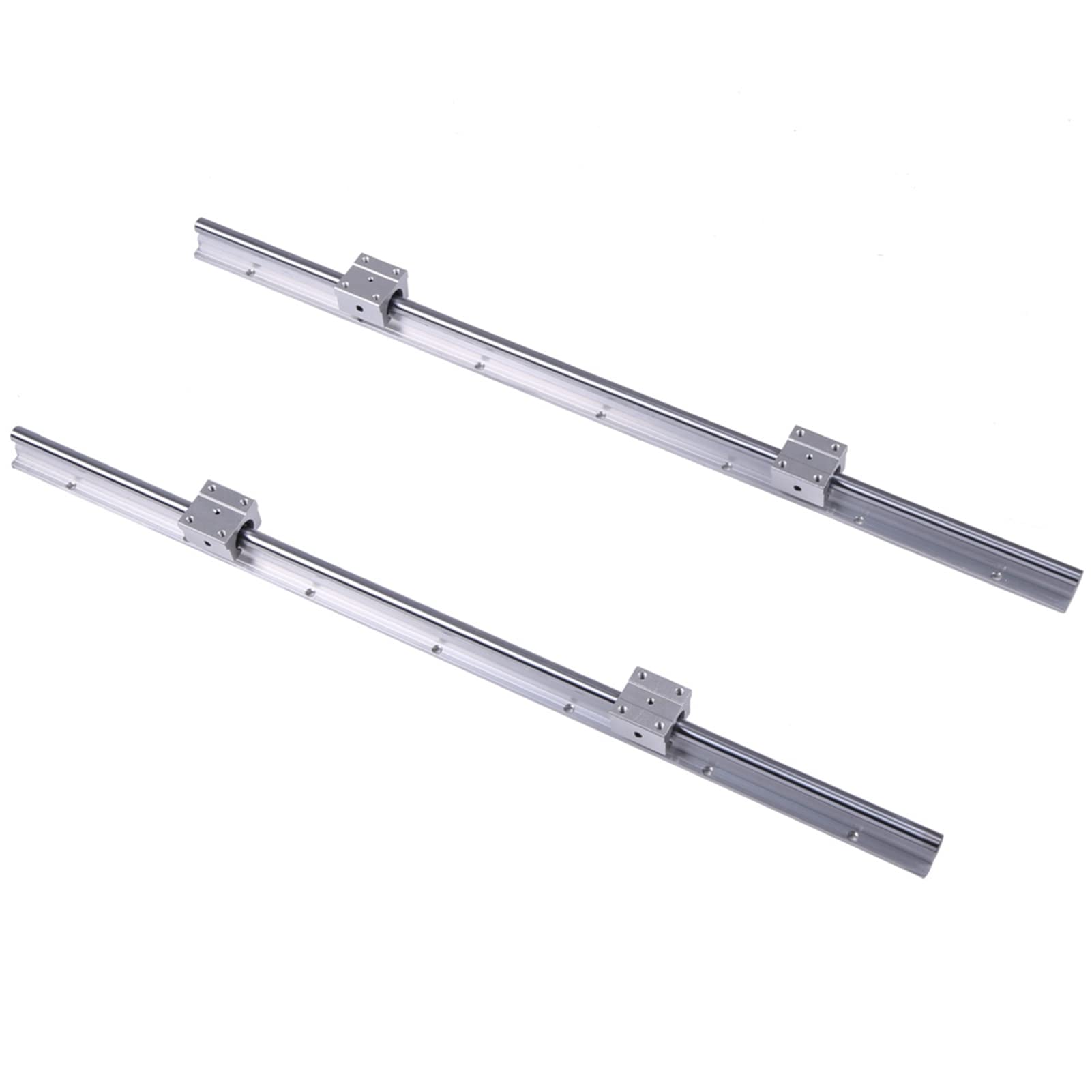 Glissière de Rail Linéaire, Roulement Linéaire, Arbre de Guidage de Glissière de Rail de Roulement Linéaire 2 Pièces SBR12-700mm 12MM Kit CNC 4 Pièces Blocs SBR12UU