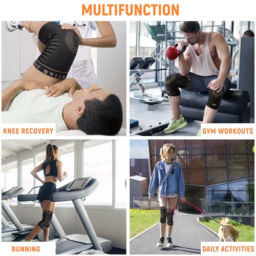 Image of JIUFENTIAN Copper Knee Sleeve,Copper Knee Braces for Women and Men Arthritis,ACL, Tendinitis, Meniscus Tear, Joint Pain Relief, Running, Working Out, Fitness, Weightlifting (XLarge)