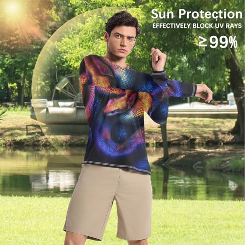 Mens UV Protection Shirts UPF50+ Long Sleeve Rash Guard Beach Shirt Quick Dry for Fishing Swimming S Grey4