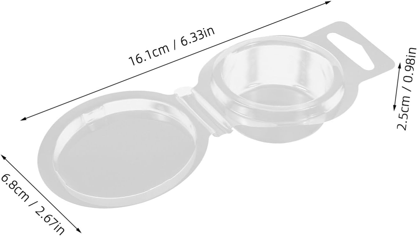 100Pcs Wax Melt Mold, Round Clear Plastic Empty Clamshell Containers for DIY Wax Melt Candles Making, 6.33X2.67X0.98inches