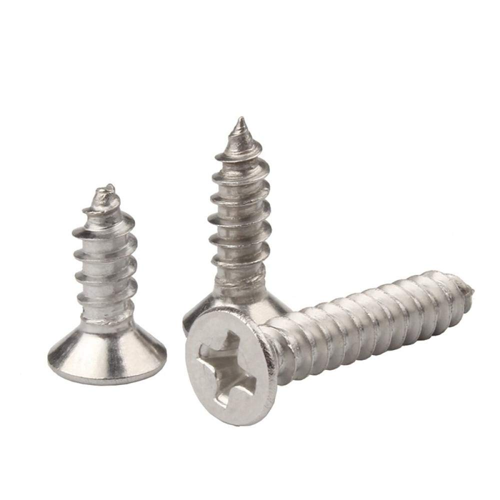 Tornillo Phillips, 304 Stainless Steel Cross countersunk Head Tapping Screws, Cross Flat Head Tapping Screws, National Standard M1M1.2M1.4-M1*5 * 100pcs(M1.5 * 5 * 100)