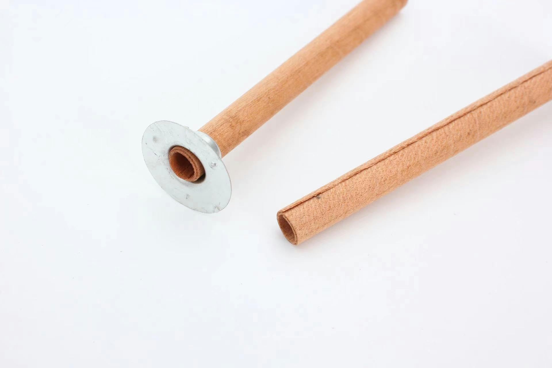 10 Sets 60–120 mm große Dochte aus Holz in Rohrform zur Kerzenherstellung mit Dochthalter Metall for rauchfreie Sojakerzen, Crackle-Holz(15 * 120mm)