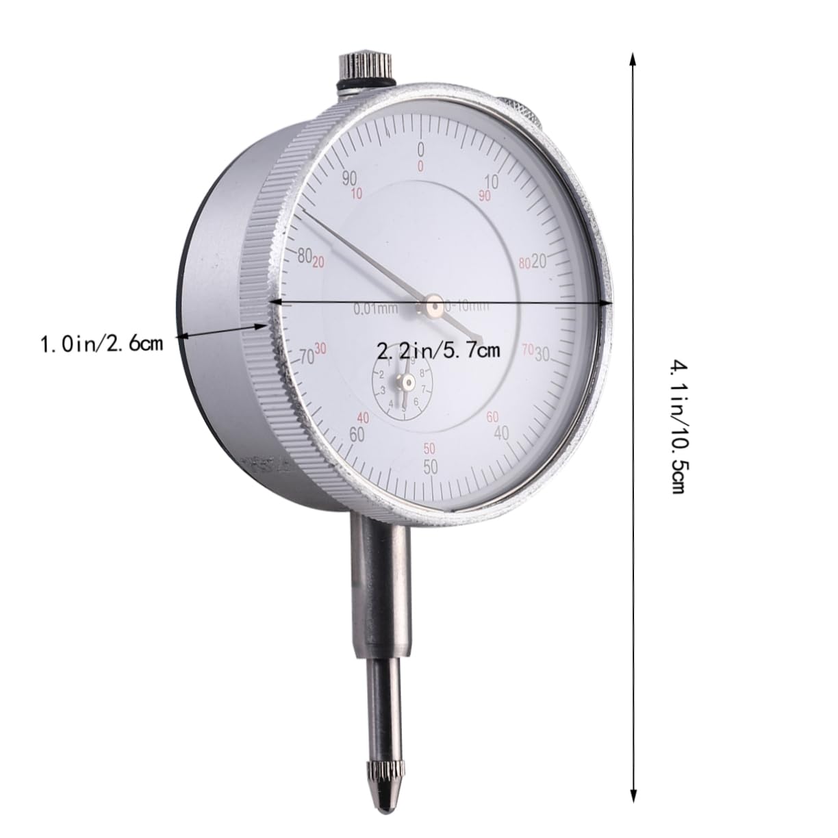 VILLFUL 0-10mm Dial Indicator Precision Digital Dial Gauge Made of Sturdy Steel for Industrial and Mechanical Use
