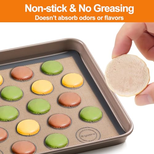 Angadona USBM-MBK Macaron Silicone Baking Mats Kit (16Pcs Set) Macaroon Baking Mat Set Of 2 Half Sheet Macaron Silicone Mat Nonstick Macaron Mat Sheet,6 Piping Tip,2 Piping Bag thumb #3