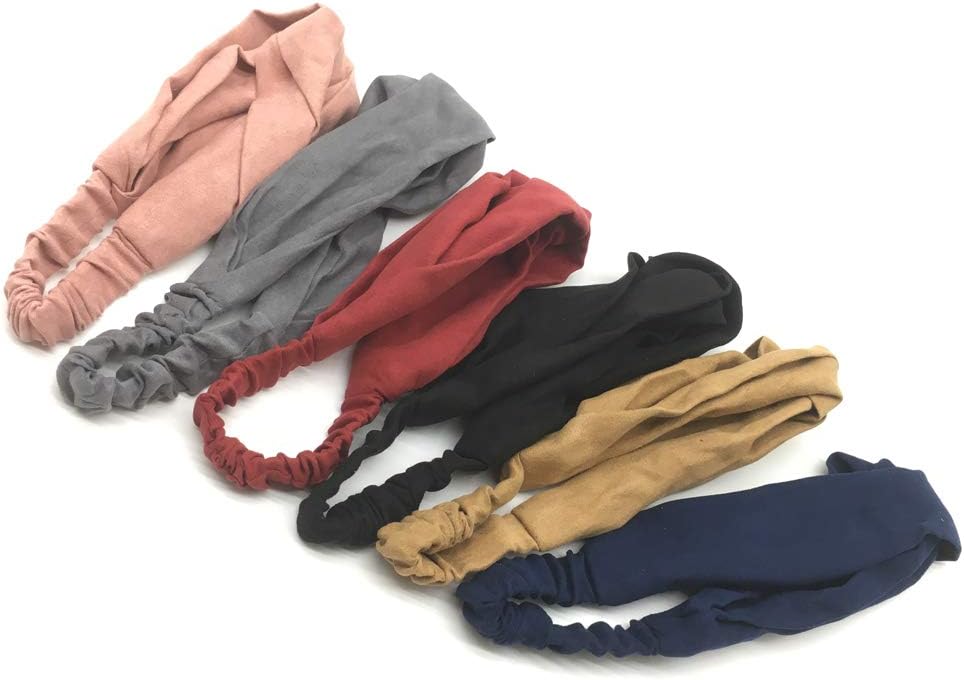 6 Pack Women's Headbands, Yofa Solid color Soft and Stretchy Hair Band Bows Accessories for Fashion, 5, Yf005