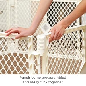 Toddleroo by north states superyard ultimate 8 panel free standing play yard indoor or outdoor baby playpen baby fence made in usa 65 feet corner to corner play pen 26 tall ivory  urban country home decor