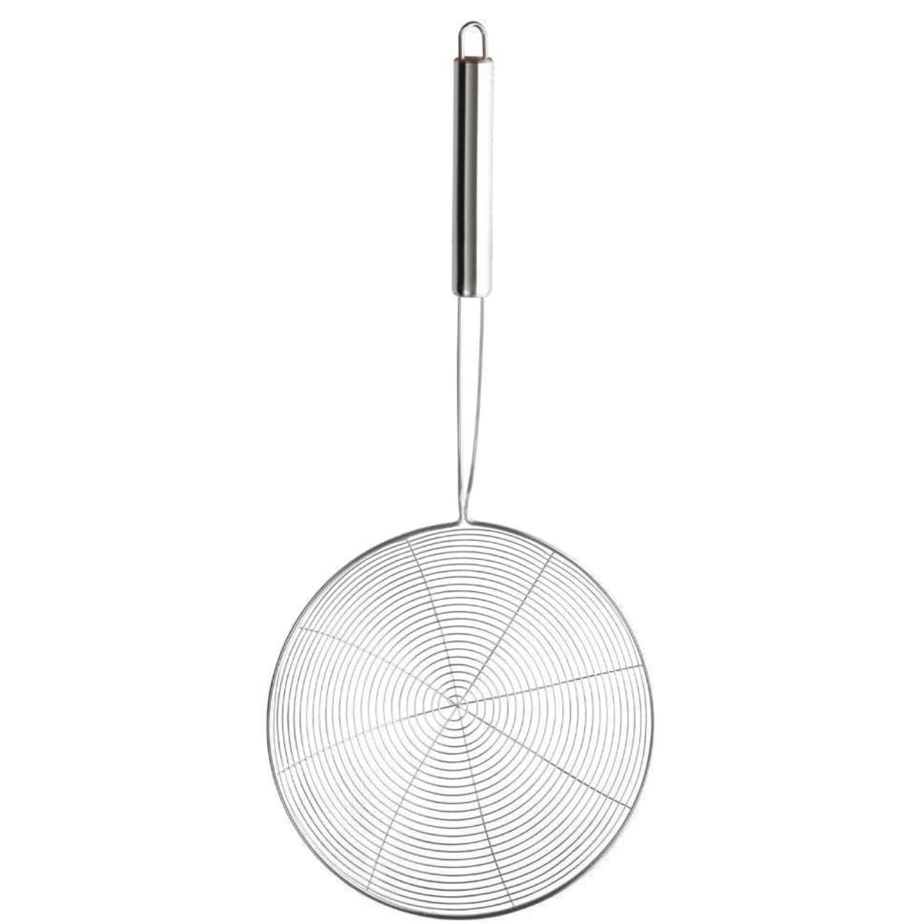 Escumadeira Aramada Para Frituras Inox Profissiona Escumadeira Peneira Grande em Aço Inox
