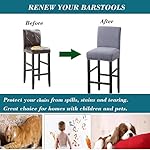 HFCNMY Bar Stool Covers,2 Pack Stretch Bar Stool Covers with Backs Jacquard Bar Stool Chair Covers Barstool Covers Slipcovers with Back Pub Counter Stool Chair Covers with Elastic Bands Gray - Image 5
