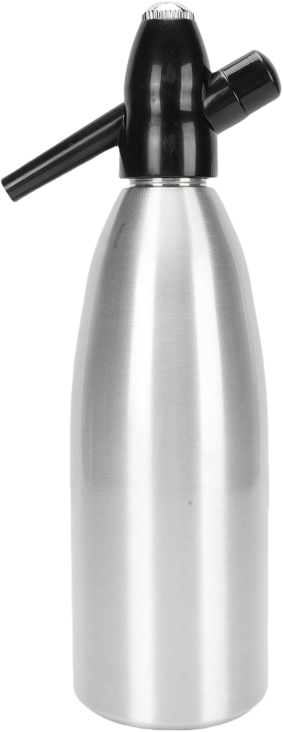 Jiawu Portable Sparkling Water Maker, Soda Siphon, Carbonating Bottle, 1L, Aluminum Soda Maker for Home Bar Outdoor Use Making Soda Water, Cocktails or DIY Sparkling Drinks