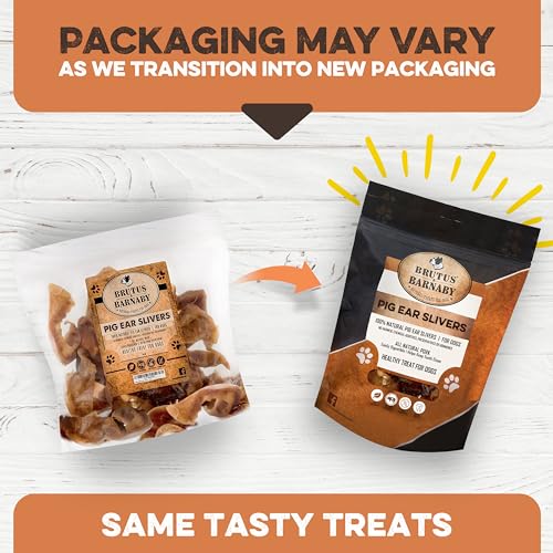 BRUTUS & BARNABY Pig Ear Slivers – Thick Cut, All Natural Dog Treat, Healthy Pure Pork Ear, Easily Digested, Best Gift for Large & Small Dogs (1 lb) BRUTUS & BARNABY Pig Ear Slivers – Thick Cut, All Natural Dog Treat, Healthy Pure Pork Ear, Easily Digested, Best Gift for Large & Small Dogs (1 lb)