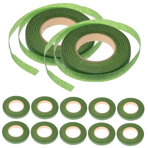 jojofuny 12Rolls Flower Wrapping Tape for Floral Arrangements Bouquet Stem Wrap Easy to Tear Convenient for Crafting for Flower Supplies and Garden Projects