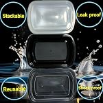 15Pack 38oz Reusable Plastic meal prep containers with lids， Rectangular Food Storage Container，Take out Containers ，Freezer/Microwave Safe