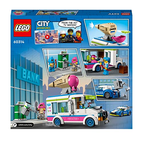 LEGO 60314 City Persecución Policial del Camión de los Helados, Juguete de Construcción con 2 Vehículos para Niños y Niñas de 5 Años o Más