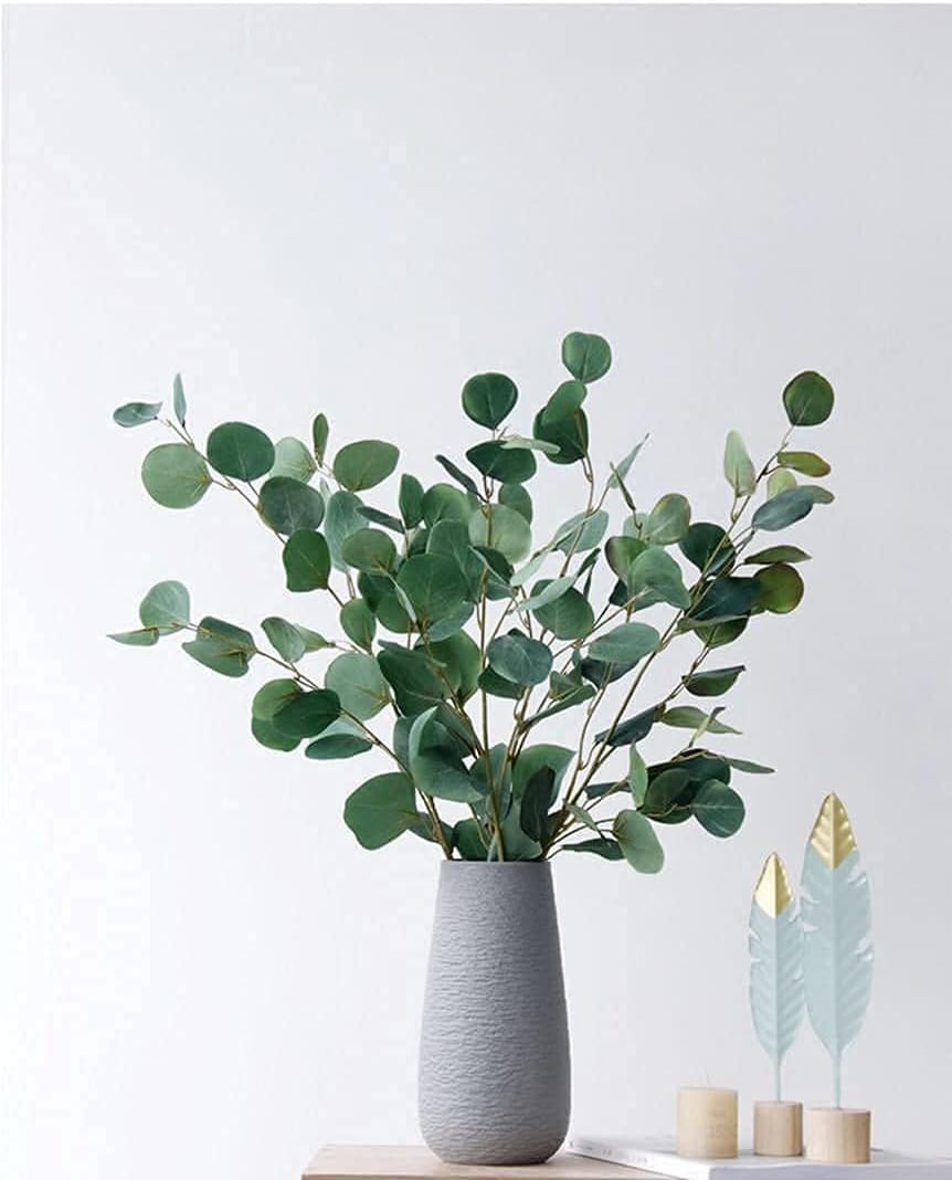 Ceramic Vase, 10 inch Ceramic Vase, Large Rounded Vase, Textured Ceramic Vase, Modern Geometric Pattern Floral Vases, Tall Porcelain Floral Arrangement for Home Décor, Cylinder Bouquet Holder (Gray)