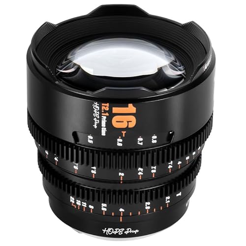 7atisans 16 mm T2.1 Cine serie Super 35 Hope Prime per fotocamere FX Mount . nero