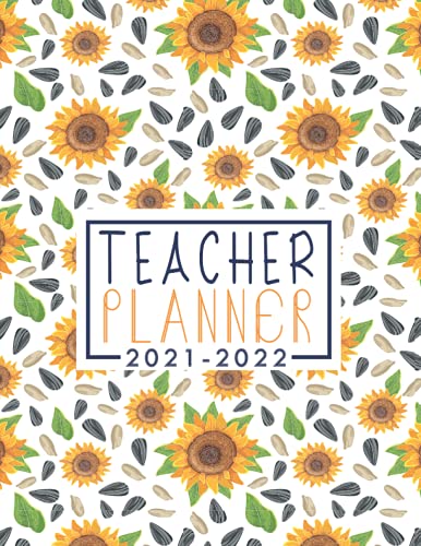 Lesson Planner Teacher 2021-2022: 2021-22 academic planner weekly and monthly | lesson planner book for teachers | Weekly & Monthly Lesson Planner | ... for Teacher, soft cover, matte in sunflower