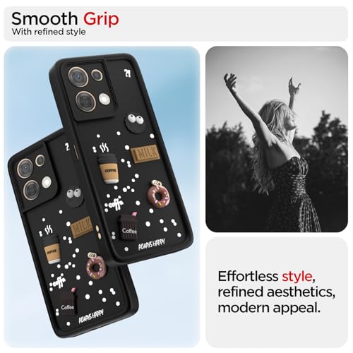 Image of Pikkme Back Cover for Oppo Reno 8 5G | Cute Fun Cartoon 3D Bear Silicone Full Body Protection Bumper Case (Black)