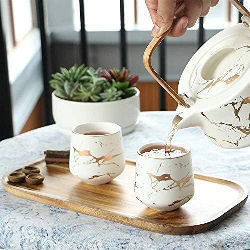 ティーカップ ホームティーケトル 日本製陶器ティーポットセット 手作り陶器ティーポットセット 日本酒カップ ティーセット 大理石模様