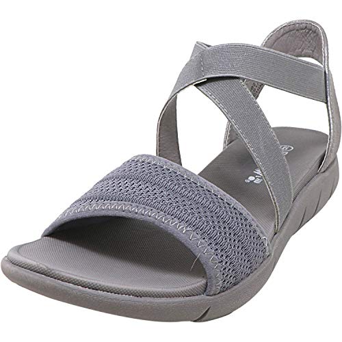 BEARPAW Rae Castlerock/Black/Orange Womens Strappy Sandal Size 8M