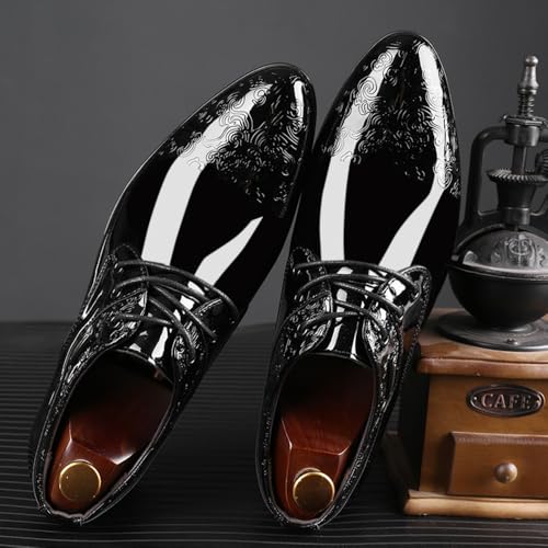 Men's Patent Leather Oxford Dress Shoes Business Lace-ups Wedding Shoe Office Loafers Formal Derbys4