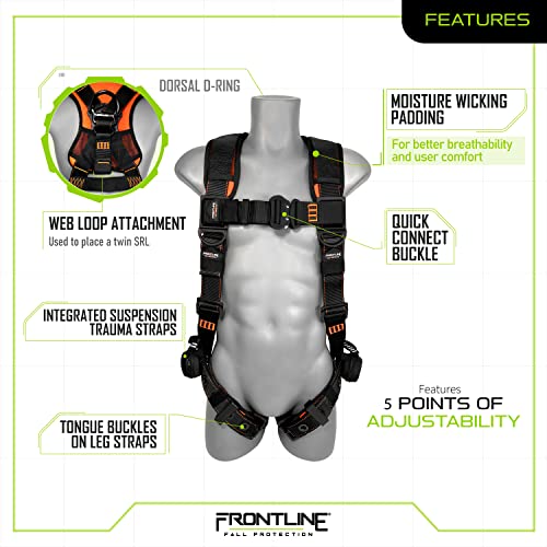 Image of FRONTLINE FALL PROTECTION Harnesses + D-Ring+ Multiple Styles + OSHA and ANSI compliant