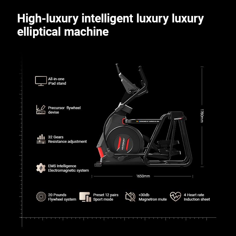 Image of HARISON Elliptical Exercise Machines, Elliptical Machines for Home Use, Elliptical Training Machines with 20IN Stride and 32-Level Electromagnetic Resistance