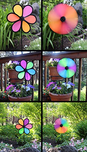 In the Breeze 6-Petal Flower Spinner, 10-Inch Neon Fusion Flower Spinner, 3 Pack, 2735 - Image 4