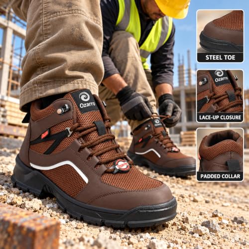 Image of Ozarro Men's High-Ankle Utility Work Shoes