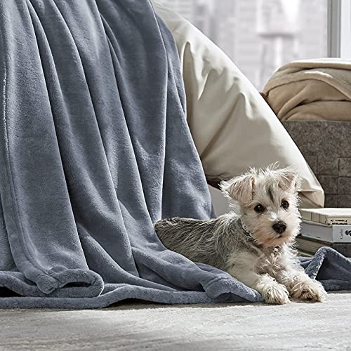 Throw Blanket,Flannel Fleece Soft Luxury Warm Bed Blanket All Season Plush Lightweight Blankets For Sofa,Machine Washable Blankets Fleeces (Grey, Queen(90''X90'')) #TOP6