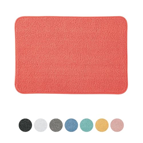 Inbagno Tappeto Bagno Rosso Mattone 60x40 cm in Microfibra Antiscivolo e Morbido al Tatto, Spring
