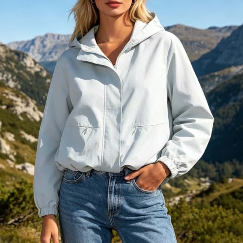 Chaqueta de ciclismo para mujer impermeable, softshell ligero con capucha funcional 3