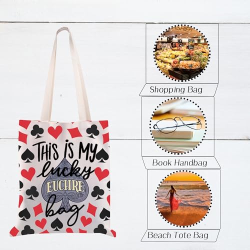 Bolso tote para jugadores de Euchre, con mensaje divertido, de algodón, para mujer miniatura 4