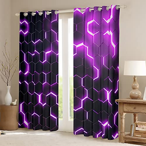 Cortinas de panal 3D de 46x72 pulgadas que aíslan visualmente con estilo hexagonal 3