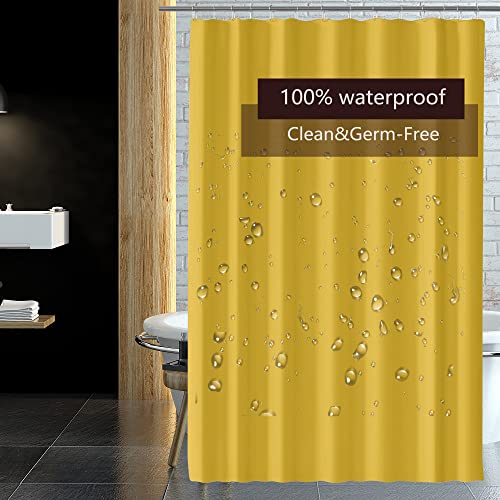 Tobywen Shower Curtain Liner, Peva Yellow Shower Curtain With Rustproof Metal Grommet And 3 Magnetic Weights Odor Free Shower Liner 72 X 72 Inch #TOP3