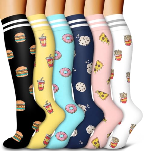 Image of Bluemaple 6 Pack Copper Compression Socks for Women and Men Circulation-Best Support for Medical, Running,Nursing,Athletic