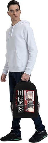 Miniatura 8 de Mochila japonesa de anime Azur Lane Mochilas para niños y niñas, mochila unisex de lona multiusos, color negro, Negro -, Mochilas Daypack