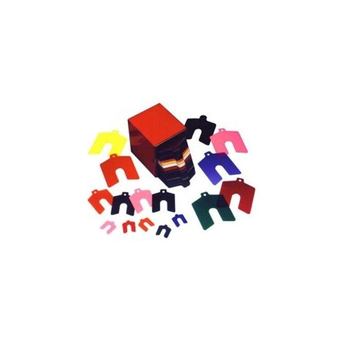 Precision Brand 039-42126 2? x 2? x 0.0125? Plastic Color Coded Slotted Shim, Size A, Black, 5/8