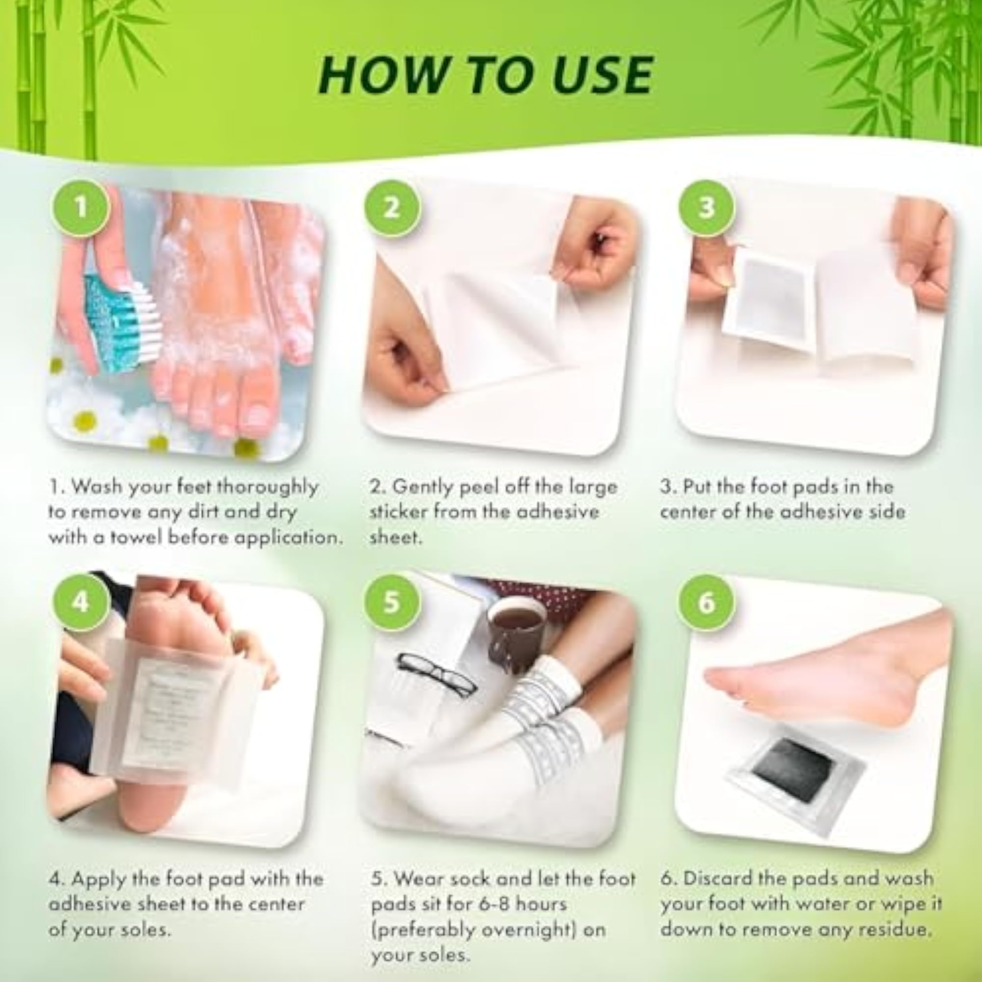 Cleansing Detox Foot Pads with Ginger Bamboo Vinegar