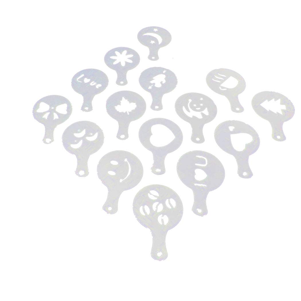 16 Design Latte Art Template Ocathnon Japanese Latte Art Milk Frothing Pitcher& ffee Latte Art Cappuccino Stencils Plastis Plate Template White