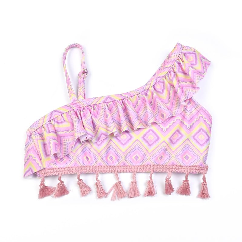 Jxstar One Shoulder Swimsuits for Girls Two Piece Ruffle Bathing Suits Beach Pool Clothes3